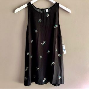 Adorable OLD NAVY Black Daisy Sleeveless Tank 💛